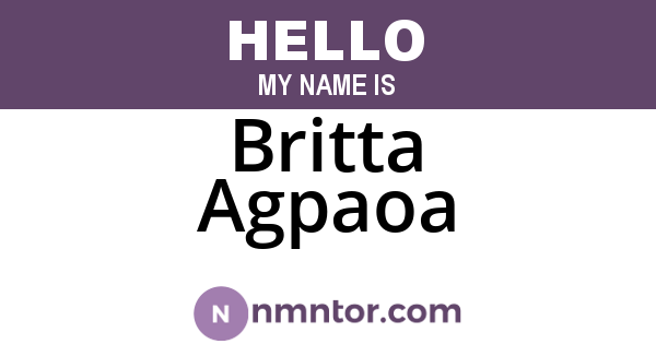 Britta Agpaoa