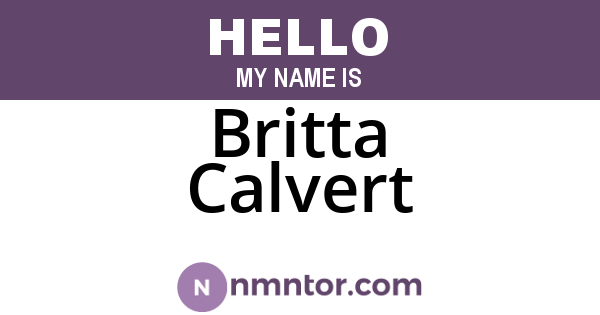 Britta Calvert