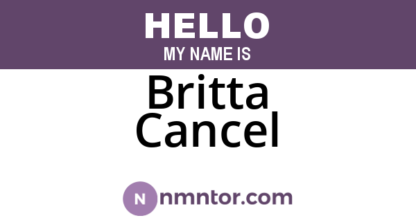 Britta Cancel