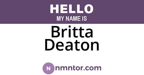 Britta Deaton