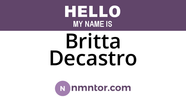 Britta Decastro