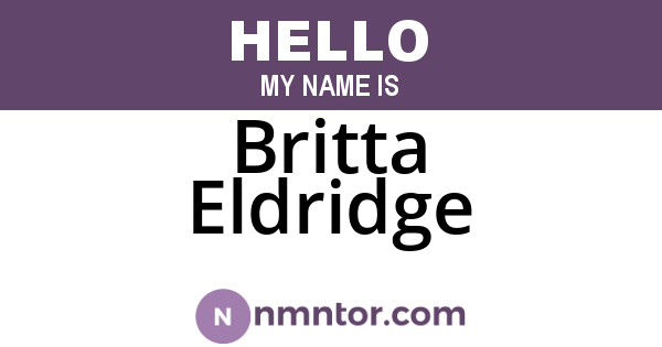 Britta Eldridge