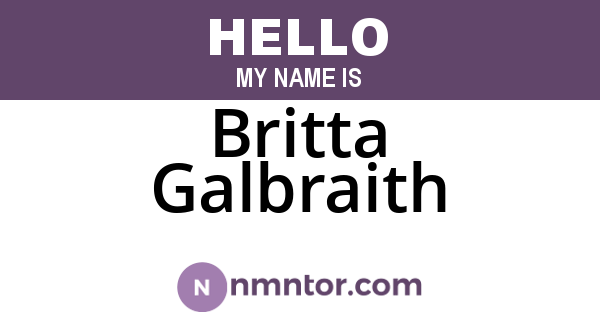 Britta Galbraith