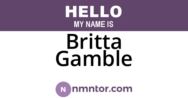 Britta Gamble