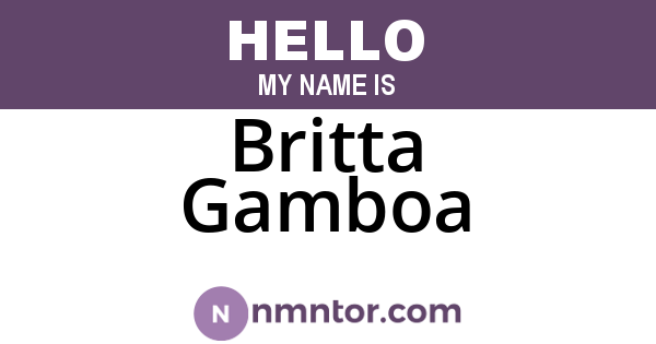 Britta Gamboa