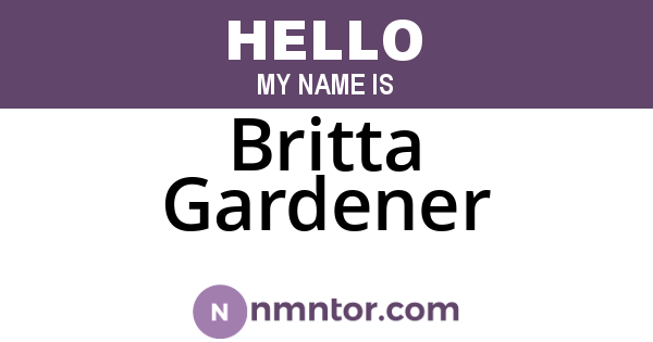 Britta Gardener