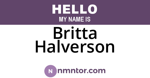 Britta Halverson