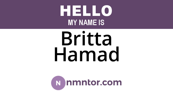 Britta Hamad