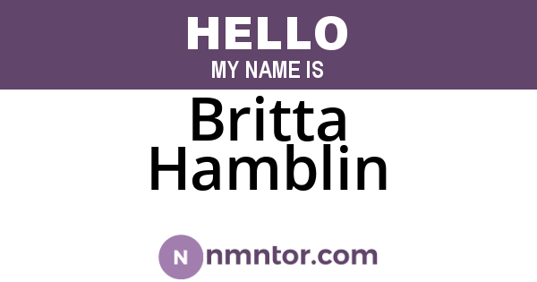 Britta Hamblin