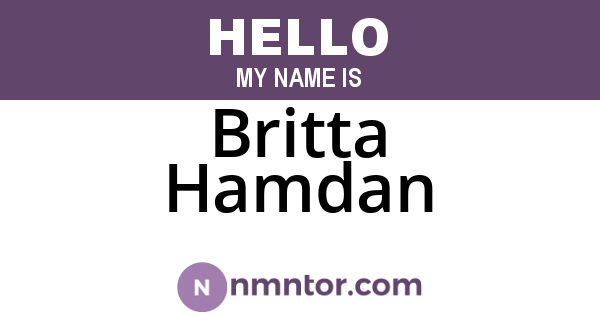 Britta Hamdan