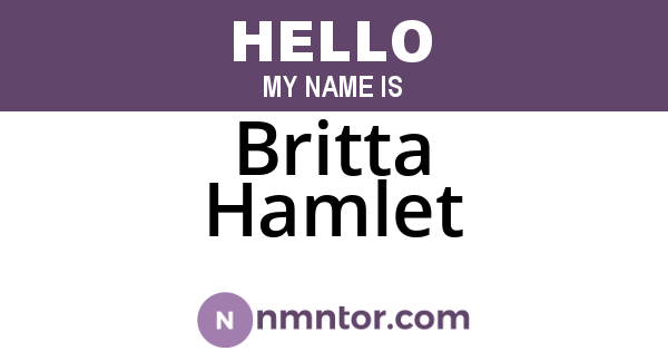 Britta Hamlet