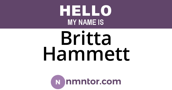 Britta Hammett