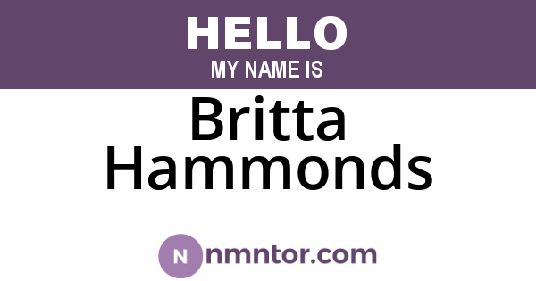 Britta Hammonds