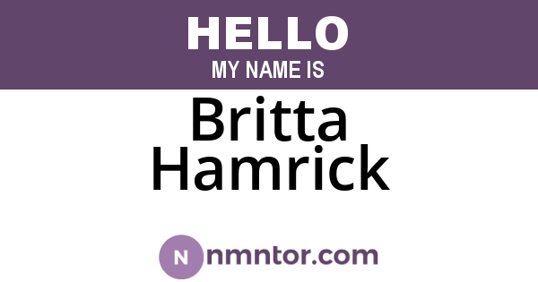 Britta Hamrick