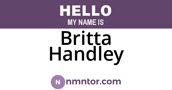 Britta Handley