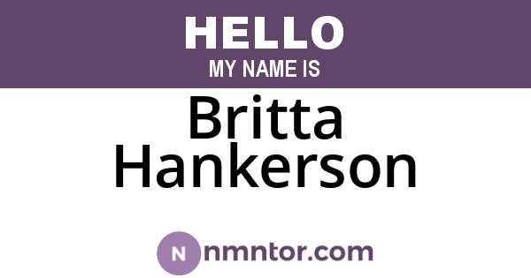 Britta Hankerson