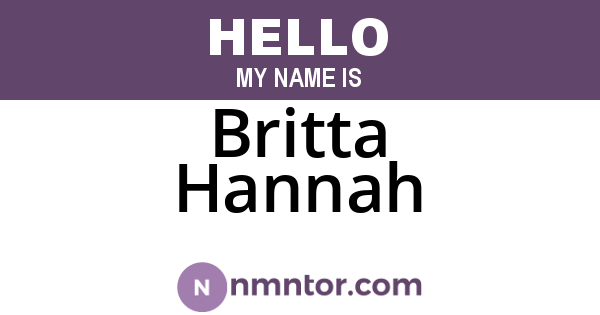 Britta Hannah