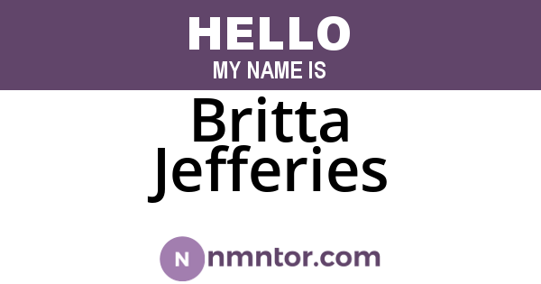Britta Jefferies