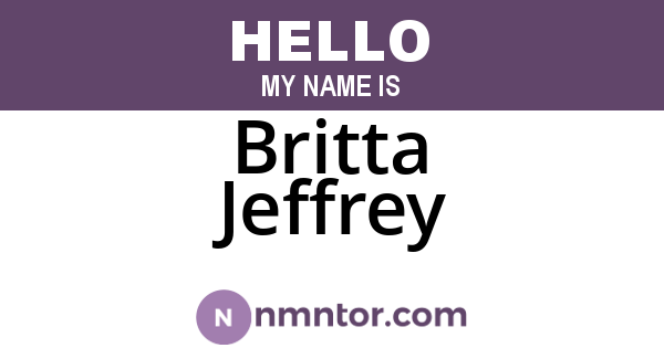 Britta Jeffrey