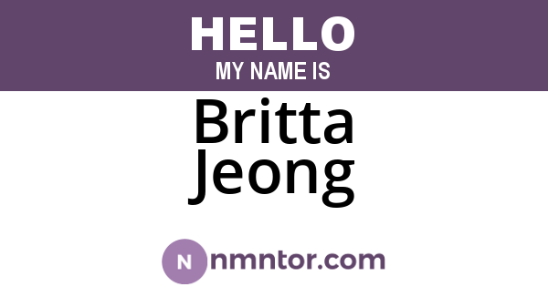 Britta Jeong