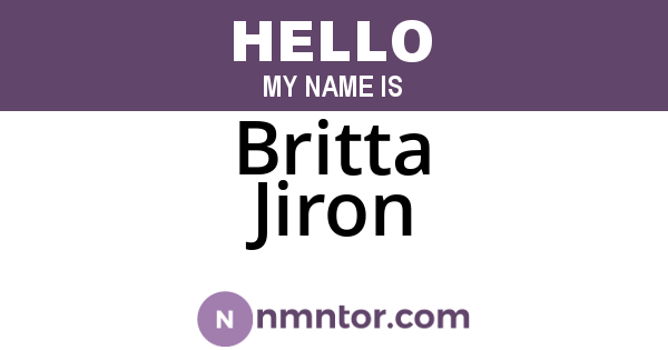 Britta Jiron