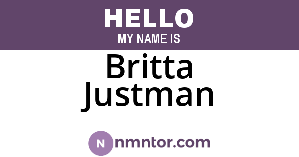 Britta Justman