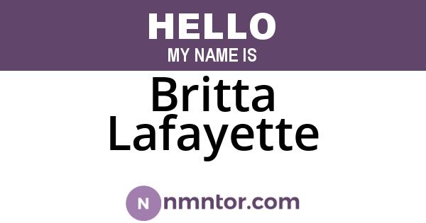 Britta Lafayette