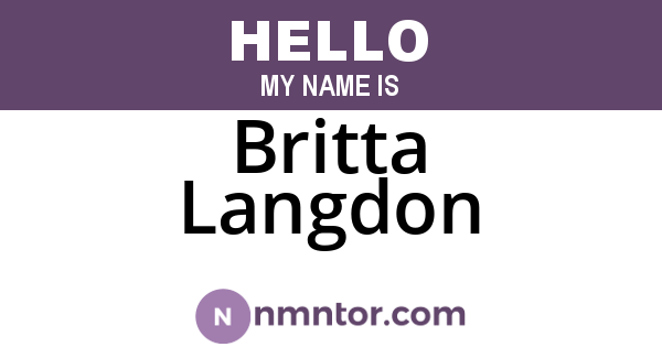 Britta Langdon