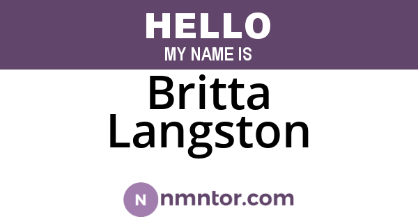 Britta Langston