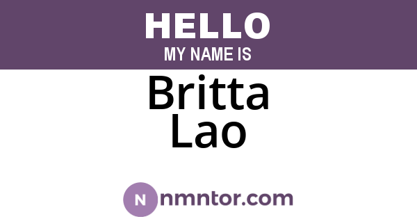Britta Lao