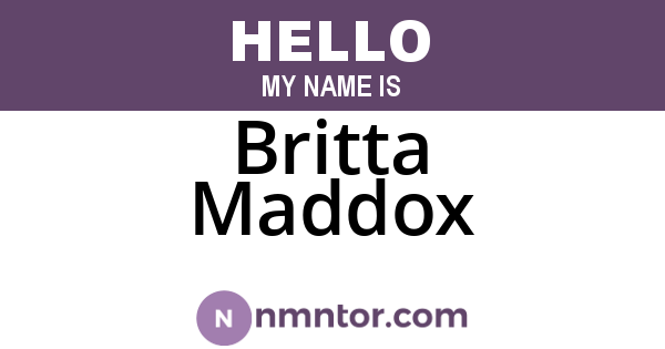 Britta Maddox