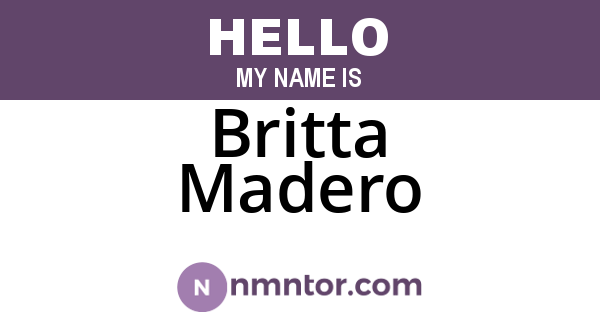 Britta Madero