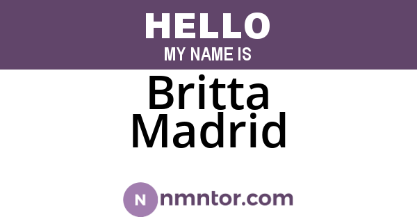 Britta Madrid