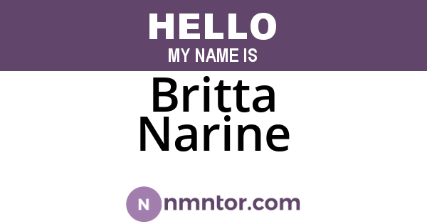 Britta Narine