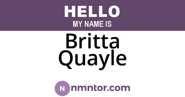 Britta Quayle