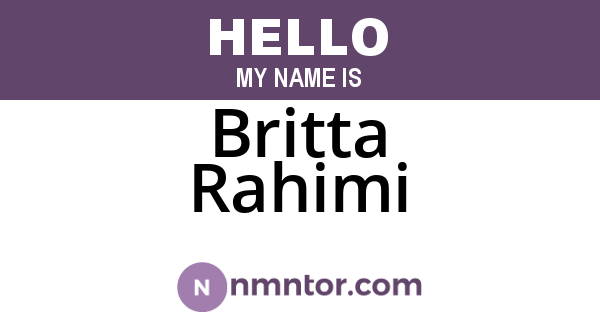 Britta Rahimi