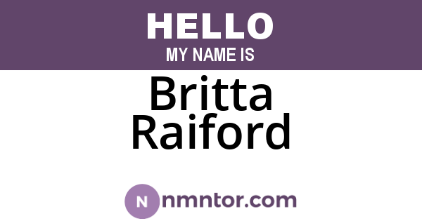 Britta Raiford