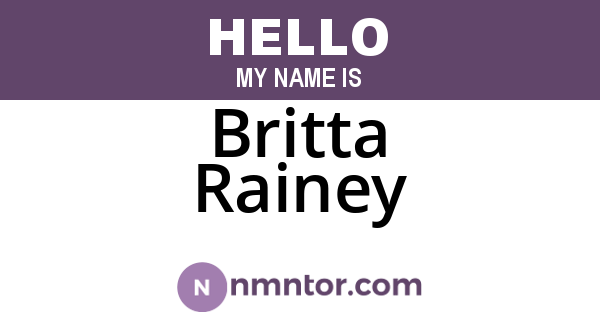 Britta Rainey