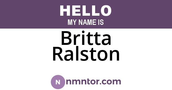 Britta Ralston