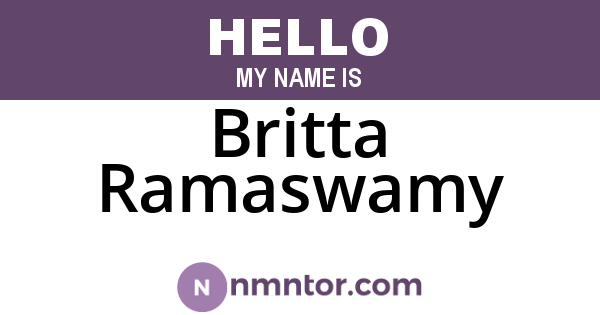 Britta Ramaswamy