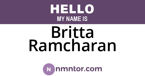 Britta Ramcharan