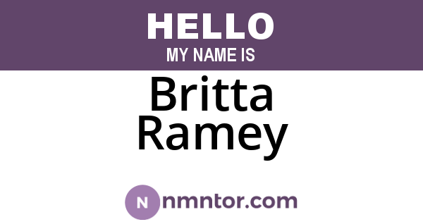 Britta Ramey