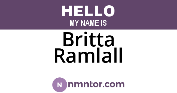 Britta Ramlall