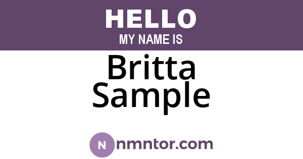 Britta Sample