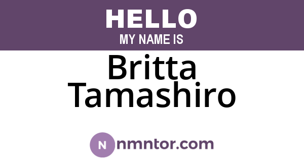 Britta Tamashiro