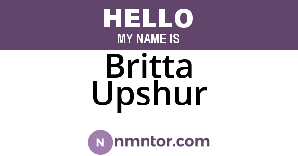 Britta Upshur