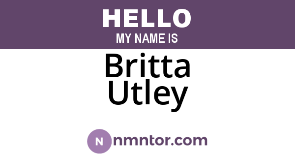 Britta Utley