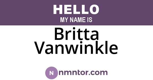 Britta Vanwinkle