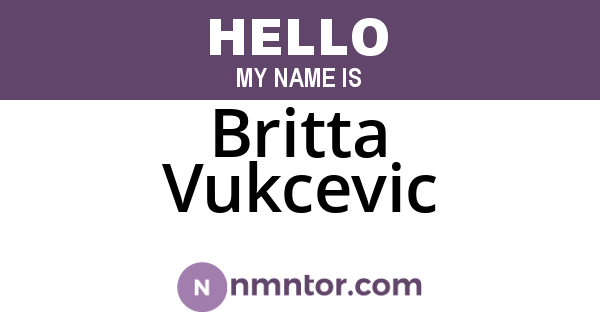 Britta Vukcevic