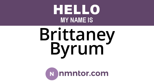 Brittaney Byrum